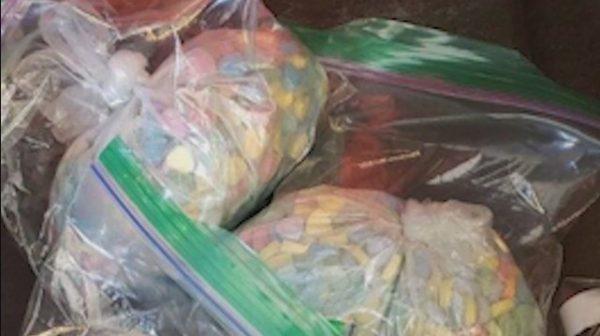 Duluth police made a drug bust of over 2 pounds of ecstasy pills that resemble candy for children, on Sept. 8, 2018, Duluth, Ga. (Screengrab/Duluth Police Department)