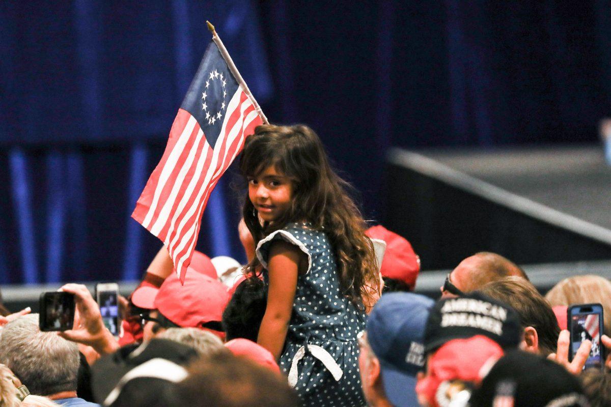 Audience members at President Donald Trump’s Make America Great Again rally in Las Vegas, Nev., Sept. 20, 2018. (Charlotte Cuthbertson/The Epoch Times)