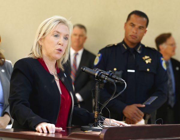CORRECTS ARREST DAY OF WEEK TO THURSDAY, INSTEAD OF WEDNESDAY Sacramento County District Attorney Anne Marie Schubert, discusses the arrest of Roy Charles Waller, who is suspected of committing a series of rapes, during a news conference on Sept. 21, 2018, in Sacramento, Calif. (AP Photo/Rich Pedroncelli)
