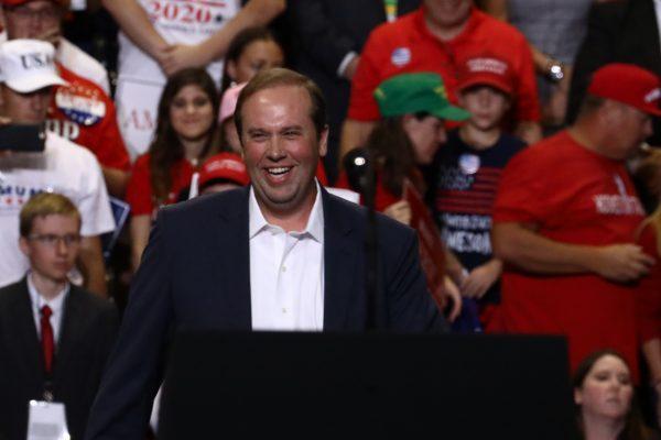 Rep. Jason Smith (R-Mo.) at Trump's Make America Great Again rally in Springfield, Mo., on Sept. 21, 2018. (Charlotte Cuthbertson/The Epoch Times)
