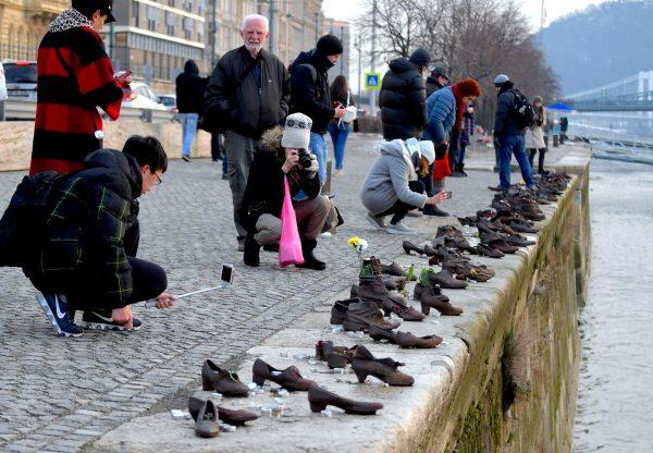 “Shoes on the Danube Bank” is a touching memorial to Hungarian Jews killed during the Second World War. (ATTILA KISBENEDEK/AFP/Getty Images)