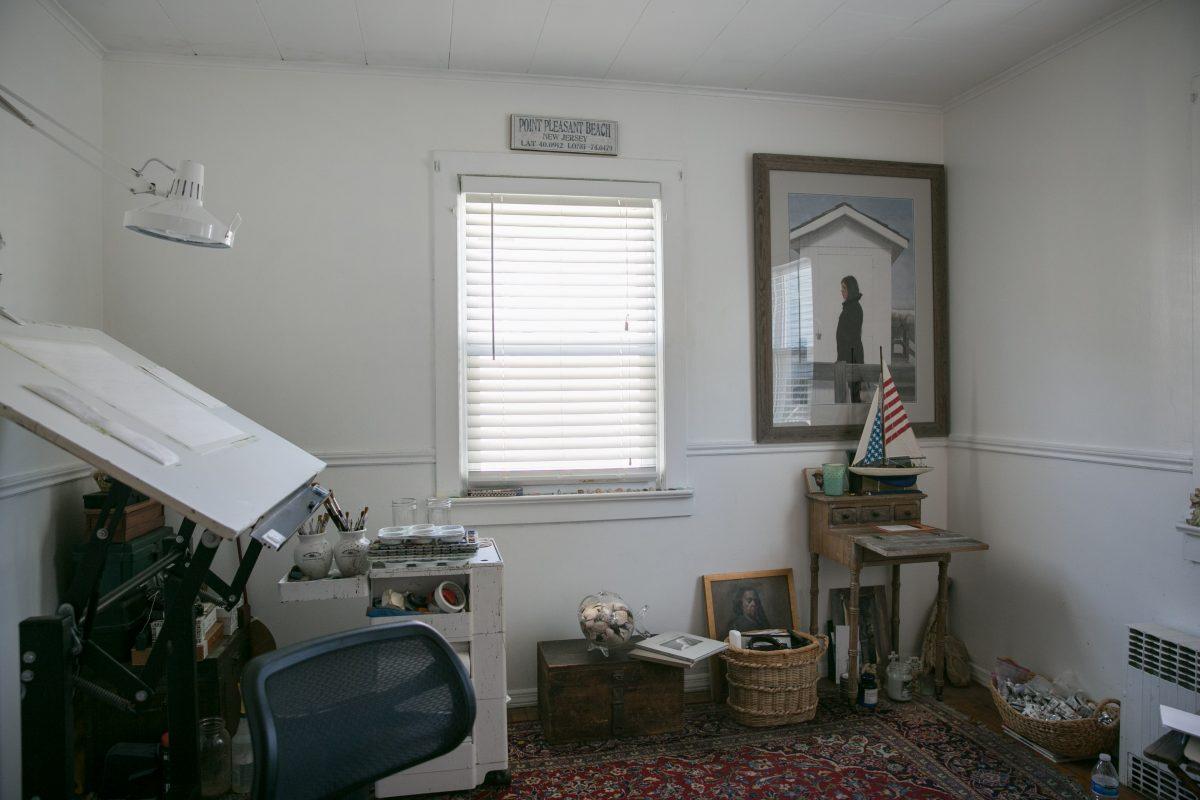 Artist Mario A. Robinson's studio in his home in Point Pleasant, New Jersey, on Sept. 4, 2018. (Milene Fernandez/The Epoch Times)
