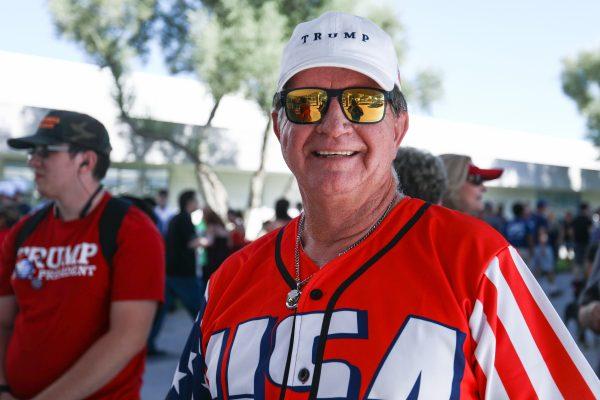 Robbie Hartwick at President Donald Trump’s Make America Great Again rally in Las Vegas, on Sept. 20, 2018. (Charlotte Cuthbertson/The Epoch Times)