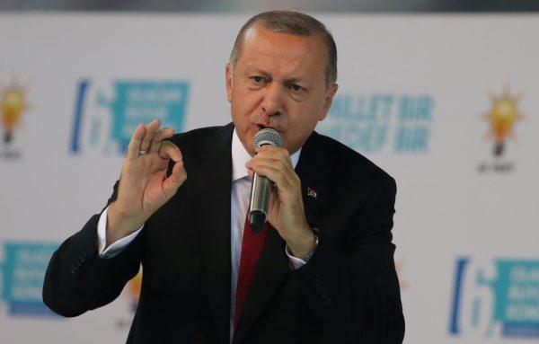 Turkish President Tayyip Erdogan speaks during the sixth Congress of the ruling AK Party (AKP) in Ankara, Turkey, Aug. 18, 2018. (REUTERS/Umit Bektas)