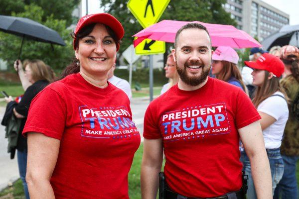Tara Garcia and Jared Totsch at Trump's Make America Great Again rally in Springfield, Mo., Sept. 21, 2018. (Charlotte Cuthbertson/The Epoch Times)