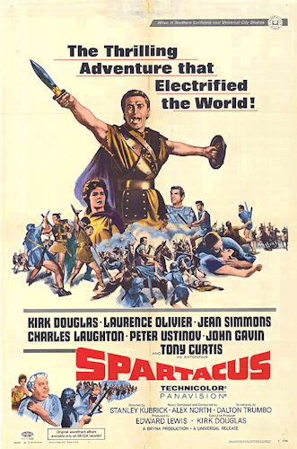 A poster for the 1960 film "Spartacus."
