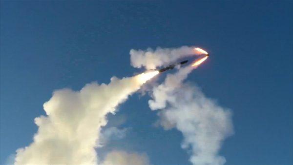 A Russian P-800 Onyx missile firing. (Russian Ministry of Defense via Reuters)