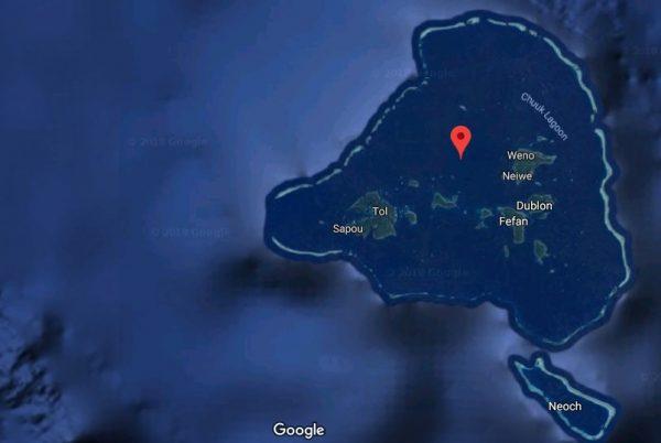 Chuuk Lagoon surrounding Weno Island in the n the Federated States Of Micronesia. (Screenshot/Google Maps)