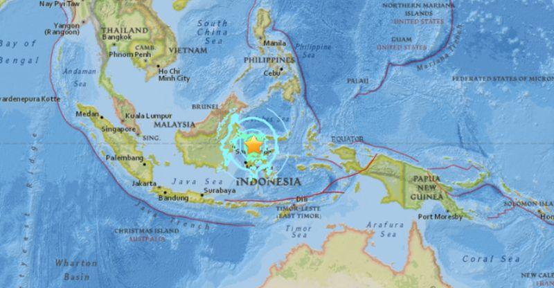 A massive 7.5 magnitude earthquake hit the Indonesian island of Sulawesi and triggered a tsunami in Palu and Donngala. (USGS)