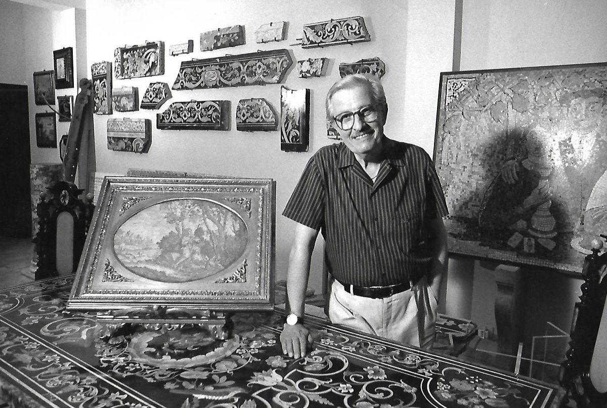 Bianco Bianchi (1920–2006) established his scagliola workshop in 1953 and dedicated his life to preserving the art. (Bianco Bianchi)