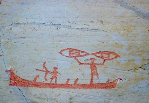 Fishing scene, 5,000 B.C., at the Alta Museum for Rock Art. (Susan James)