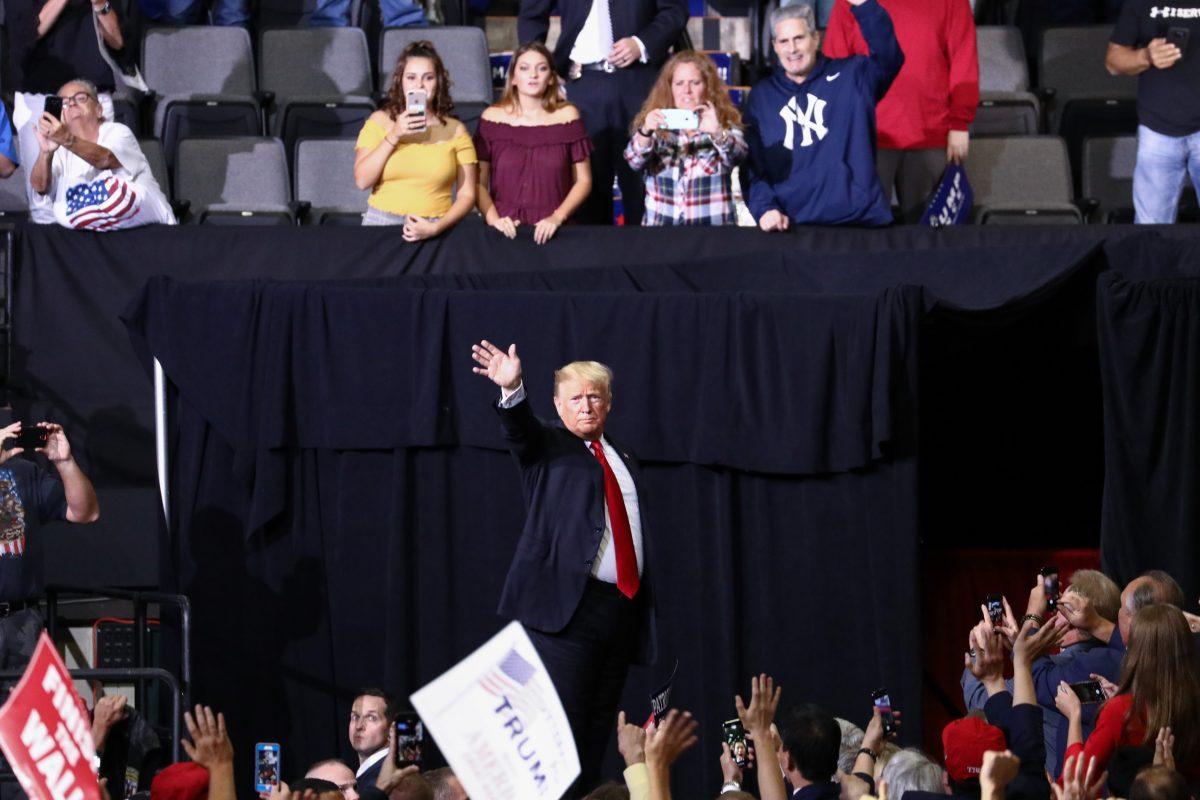 President Donald Trump at his Make America Great Again rally in Wheeling, West Va., on Sept. 29, 2018. (Charlotte Cuthbertson The Epoch Times)