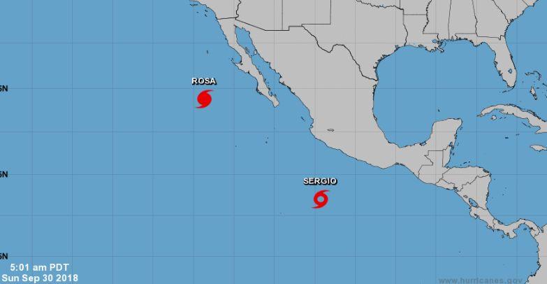 Tropical Storm Sergio is heading out in the Pacific Ocean. (NHC)
