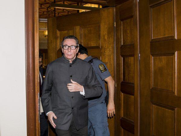 Jean-Claude Arnault leaves the courtroom at the district court in Stockholm on Sept. 24, 2018. (Jonathan Nackstrand/AFP/Getty Images)