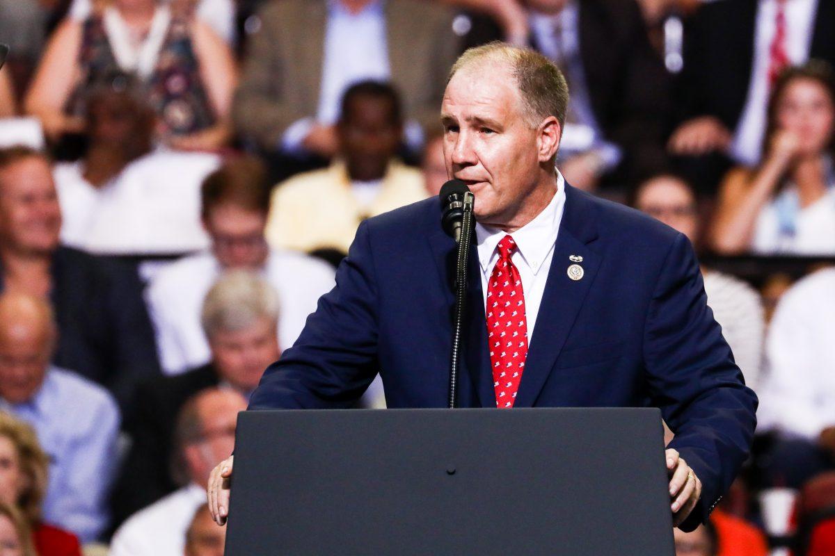 Rep. Trent Kelly (R-Miss.) at a Make America Great Again rally in Southaven, Miss., on Oct. 2, 2018. (Charlotte Cuthbertson/The Epoch Times)