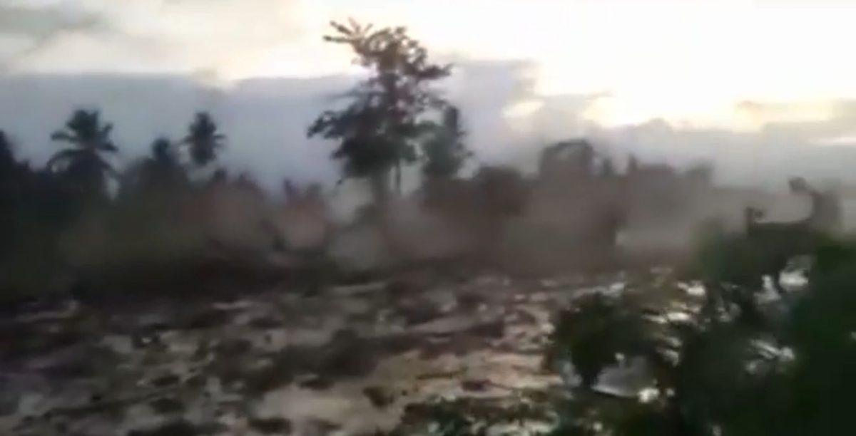 Video footage shows liquefaction during the Indonesia Earthquake. (CNN)