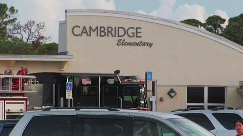 The alleged attack occurred outside the Cambridge Elementary School in Cocoa, Fla., on Oct. 1, 2018. (Screenshot/Fox)