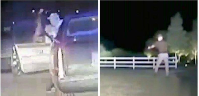 Oklahoma Highway Patrol video footage shows a shootout during a traffic stop, on Aug. 26, 2018. (Oklahoma Highway Patrol)