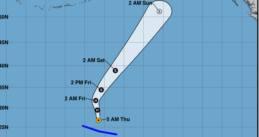 As of Oct. 4, Hurricane Walaka is located about 660 miles northwest of Honolulu, Hawaii, and it is moving 20 mph to the north. (NOAA)