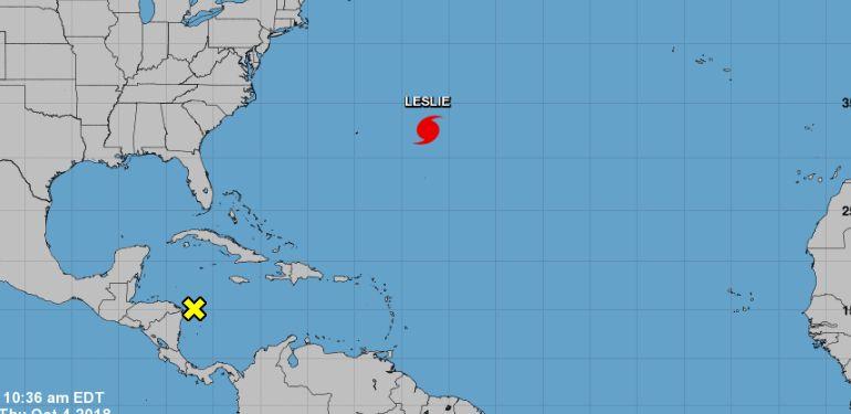 Hurricane Leslie's location in the Atlantic. (NHC)