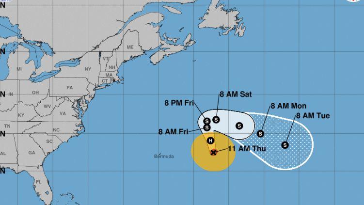 In its 11 a.m. update on Oct. 4, the NHC said Leslie is now a Category 1 hurricane. (NHC)