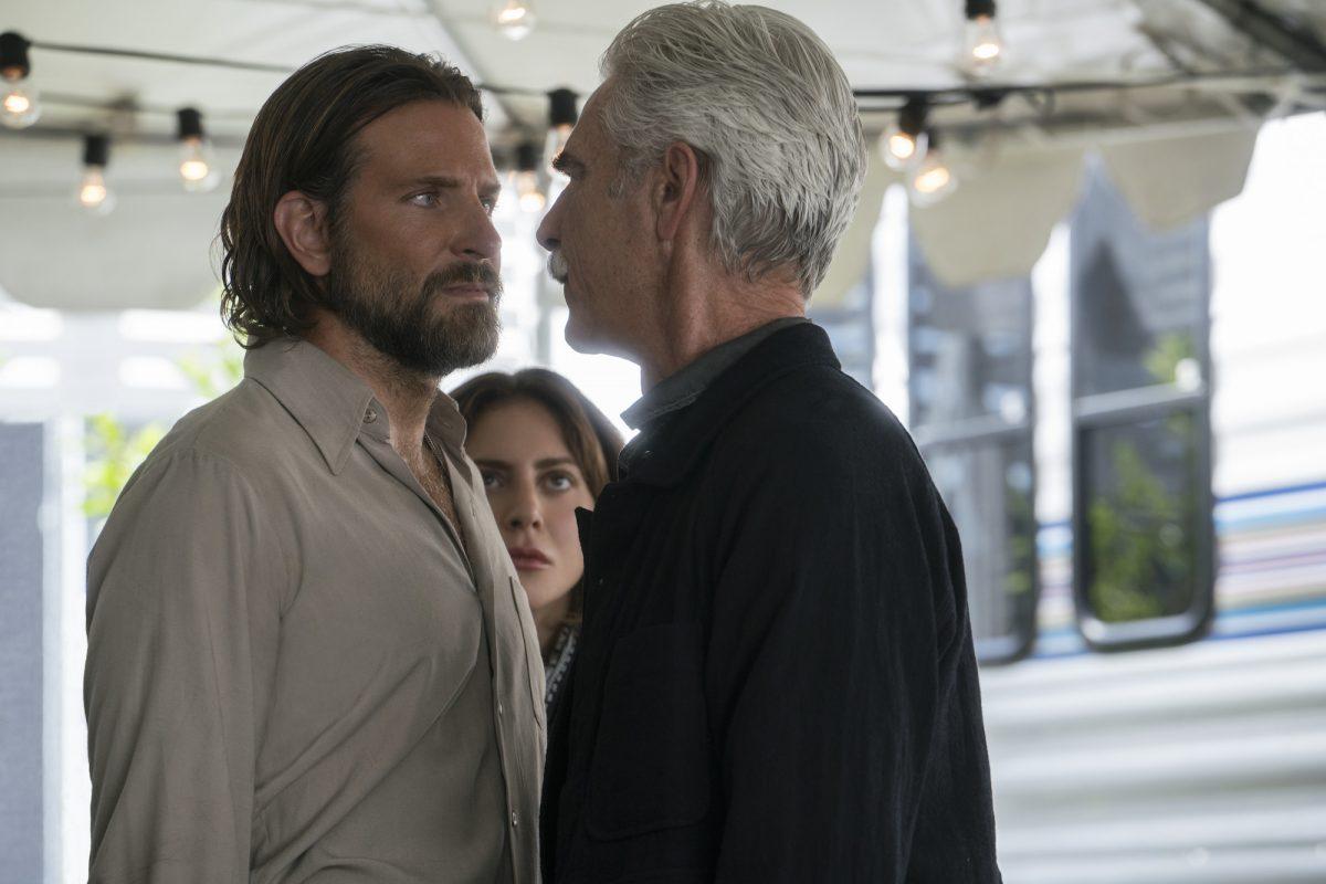 (L–R) Jack (Bradley Cooper), Ally (Lady Gaga), and Bobby (Sam Elliott) in "A Star Is Born.” (Clay Enos/Warner Bros. Pictures/Live Nation Productions/Metro Goldwyn Mayer Pictures)