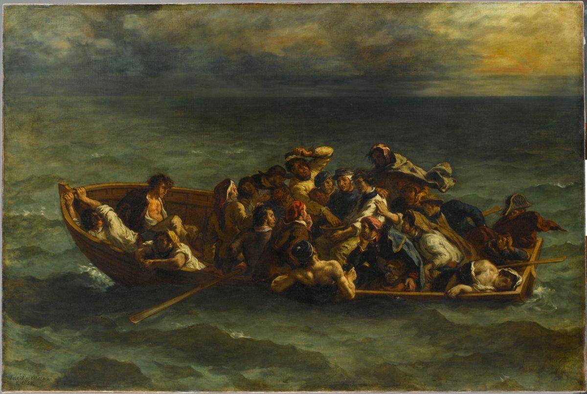 “The Shipwreck of Don Juan,” 1840, by Eugène Delacroix. Oil on canvas. 53 1/8 inches by 77 3/16 inches. Musée du Louvre, Paris, gift of Adolphe Moreau, 1883. (Art Resource, NY/Gerard Blot)