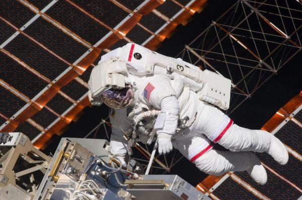 NASA astronaut Andrew Feustel during a six-hour, 19-minute spacewalk outside the International Space Station. (NASA)