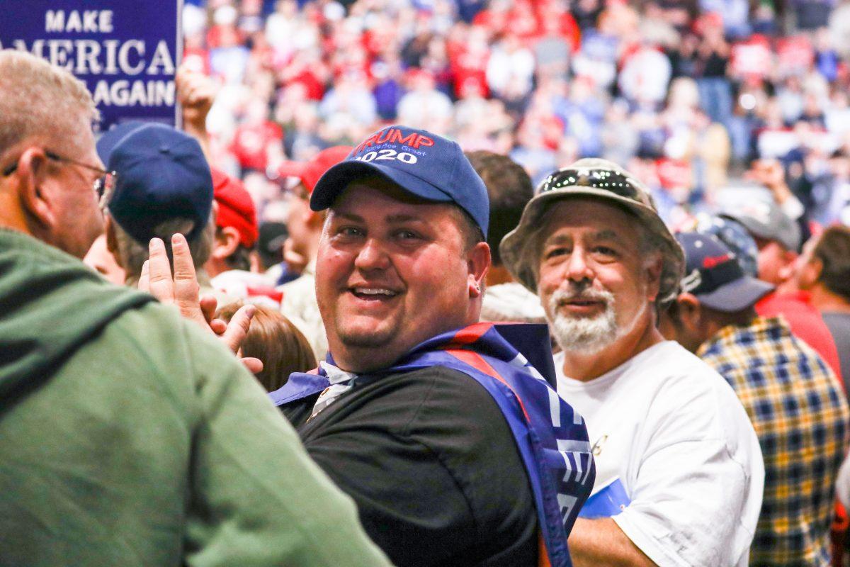 Attendees at a Make America Great Again rally in Rochester, Minn., on Oct. 4, 2018. (Charlotte Cuthbertson/The Epoch Times)