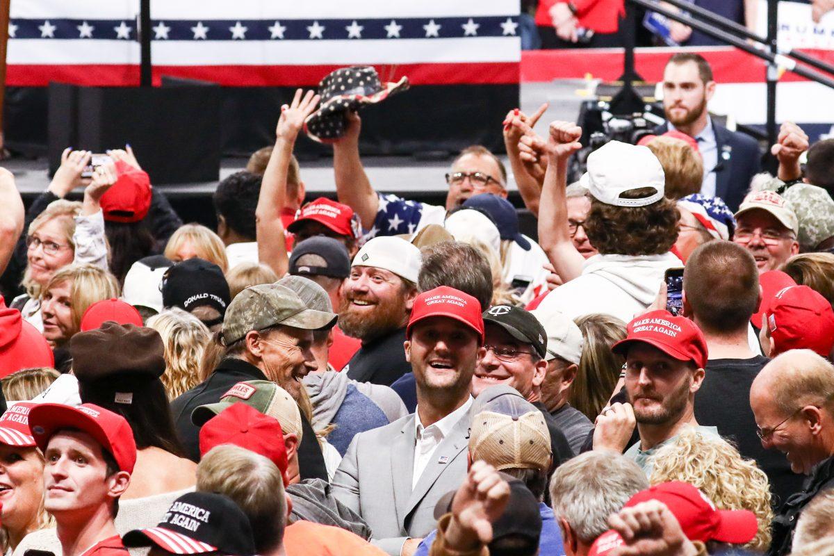 President Donald Trump at a Make America Great Again rally in Rochester, Minn., on Oct. 4, 2018. (Charlotte Cuthbertson/The Epoch Times)