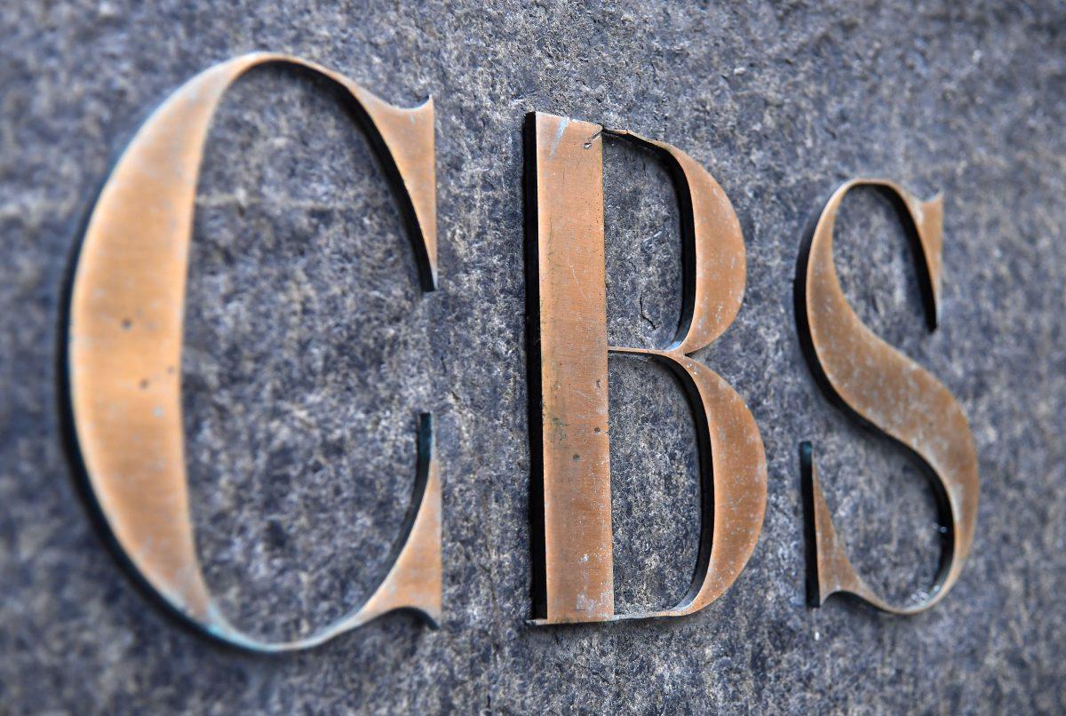 The CBS logo is seen at the CBS Building, headquarters of the CBS Corporation, in New York City on August 6, 2018. (Angela Weiss/Getty Images)