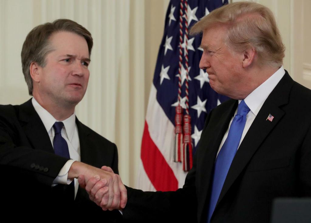 President Donald Trump introduces U.S. Circuit Judge Brett M. Kavanaugh as his nominee to the United States Supreme Court during an event in the East Room of the White House in Washington, DC, July 9, 2018. (Photo by Chip Somodevilla/Getty Images)