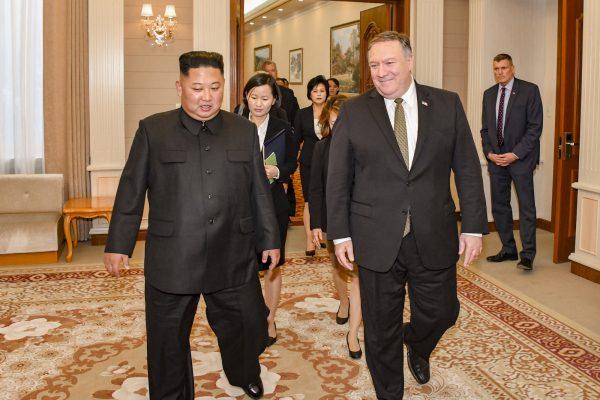 Secretary of State Michael Pompeo and Chairman Kim Jong Un in Pyongyang, North Korea, on Oct. 7, 2018. (State Department)