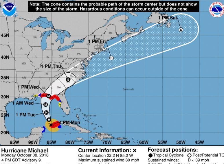 The storm is predicted to make landfall as a Category 3 hurricane. (NHC)
