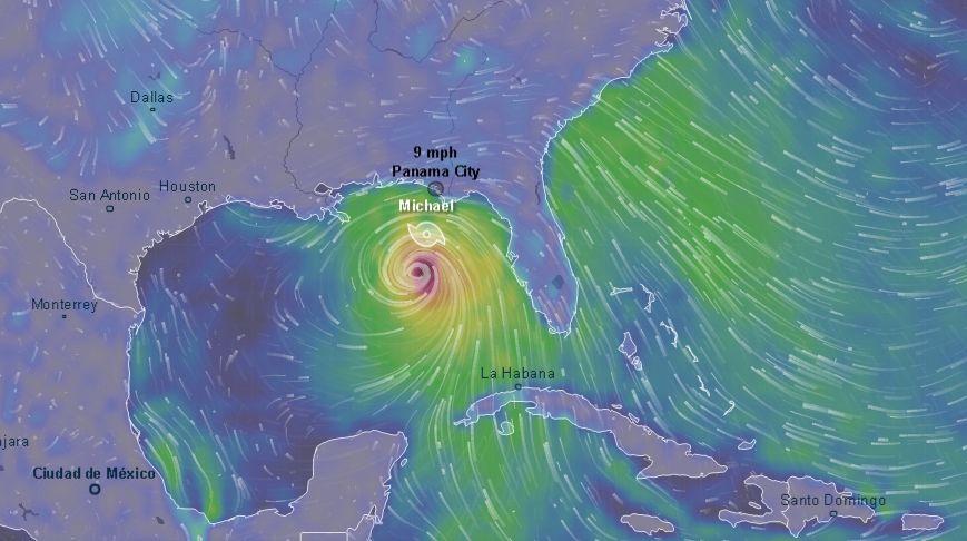 Hurricane Michael is slated to hit the Florida Panhandle Oct. 10. (Ventusky / NOAA)