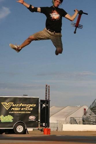 Mahoney performing a stunt for Vurtego when he was their face of "big air riding." (Courtesy of Daniel Mahoney)
