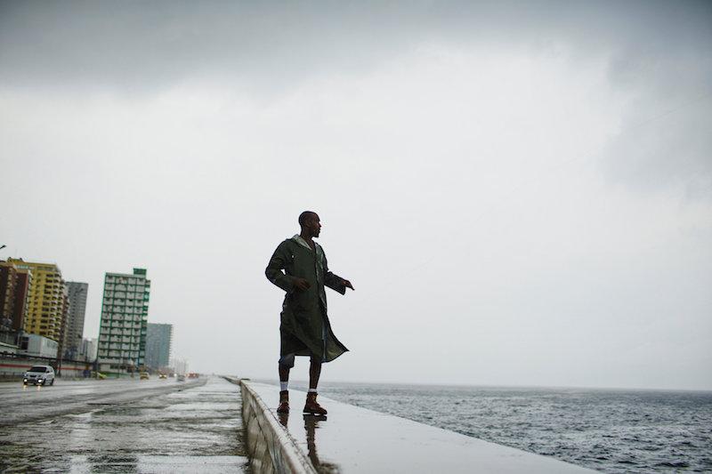 Alexander Charnicharo fishes at the seafront in Havana as Hurricane Michael passes by western Cuba on Oct. 8, 2018. (Reuters/Alexandre Meneghini)