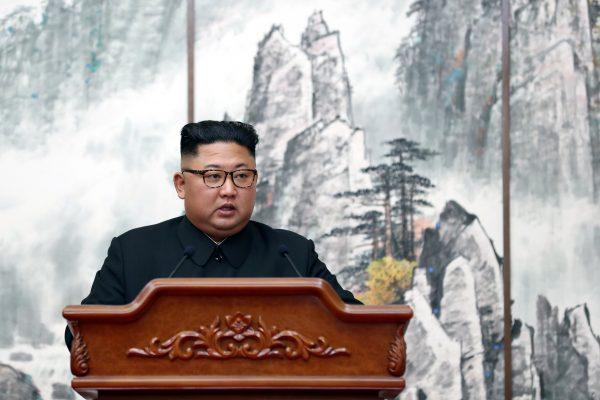 North Korean leader Kim Jong Un speaks in Pyongyang, North Korea, on Sept. 19, 2018. (Pyeongyang Press Corps/Pool via Reuters/File Photo)
