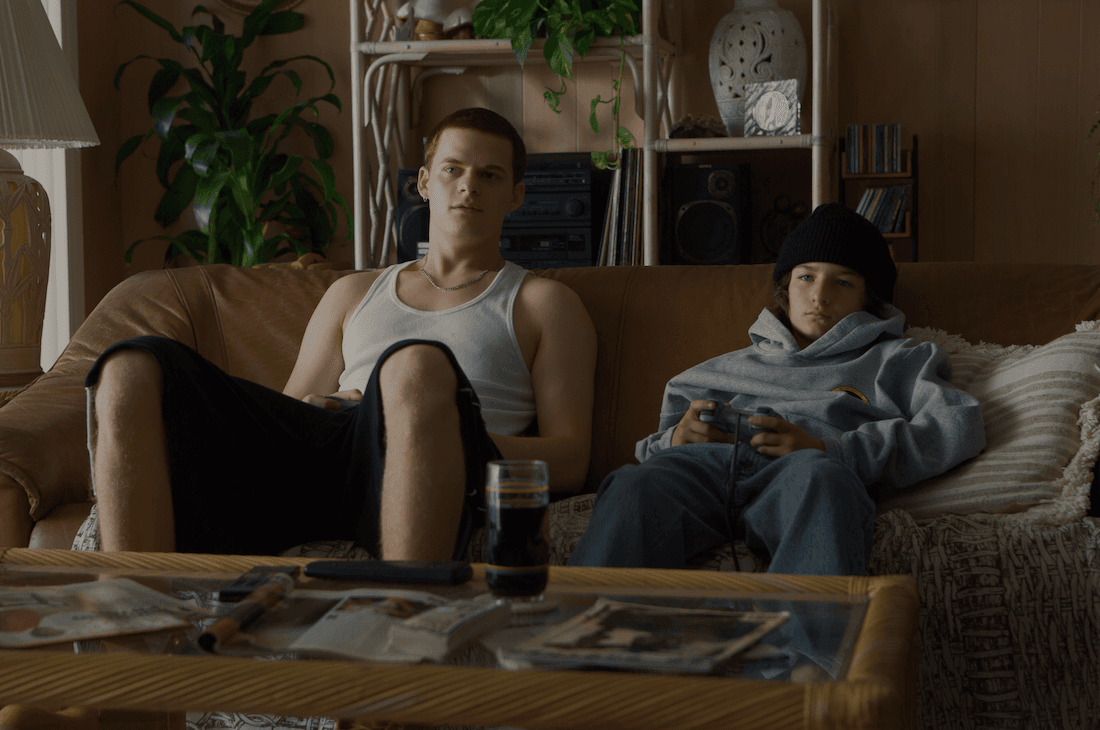 Lucas Hedges (L) and Sunny Suljic play brothers in “Mid90s.” (Tobin Yelland/A24)