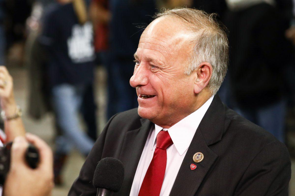 Rep. Steve King (R-Iowa) at a Make America Great Again rally in Council Bluffs, Iowa, on Oct. 9, 2018. (Charlotte Cuthbertson/The Epoch Times)