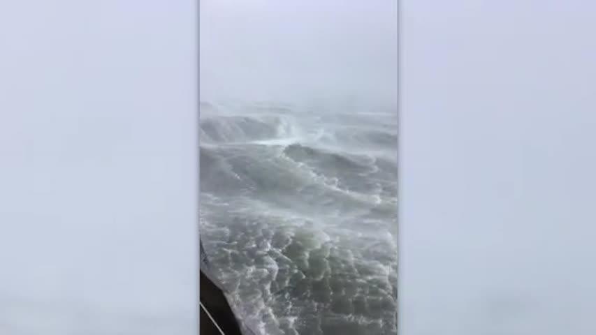 Waves from Hurricane Michael in St. Andrews Bay. (CNN)