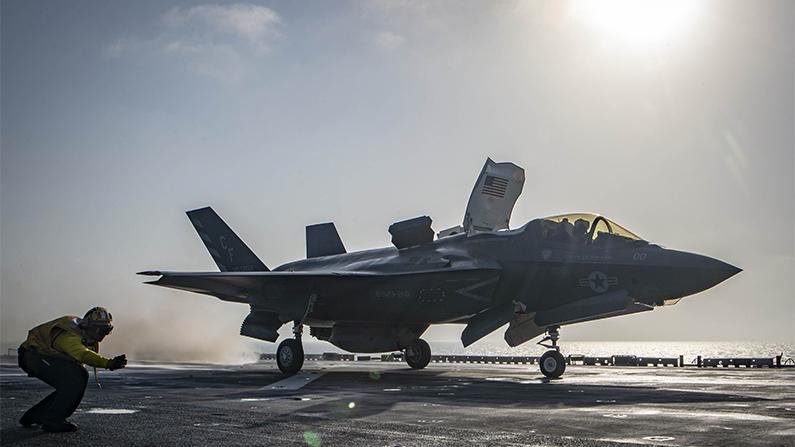 The Department of Defense has decided to ground all its F-35 Lightning II Joint Strike fighters while their engines are inspected for a faulty part, on Oct. 11, 2018. (U.S. Navy)