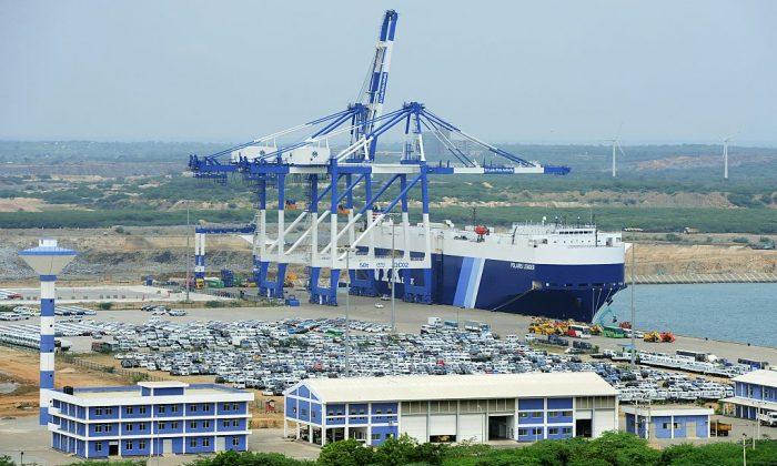 A general view of the port facility at Hambantota, Sri Lanka, on Feb. 10, 2015. (Lakruwan WanniarachchiAFP/Getty Images)