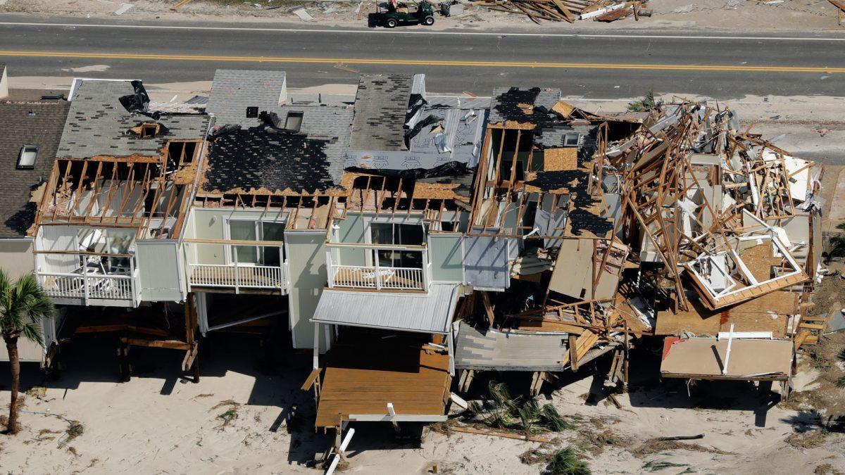 Homes destroyed by Hurricane Michael are shown in this aerial photo in Mexico Beach, Fla., on Oct. 11, 2018. (Chris O'Meara/AP)