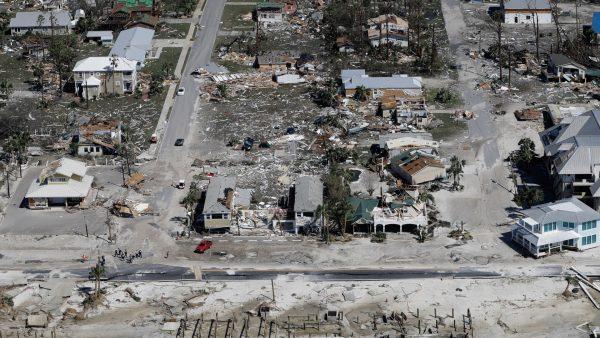 Homes destroyed by Hurricane Michael are shown in this aerial photo in Mexico Beach, Fla, on Oct. 11, 2018. (Chris O'Meara/AP)