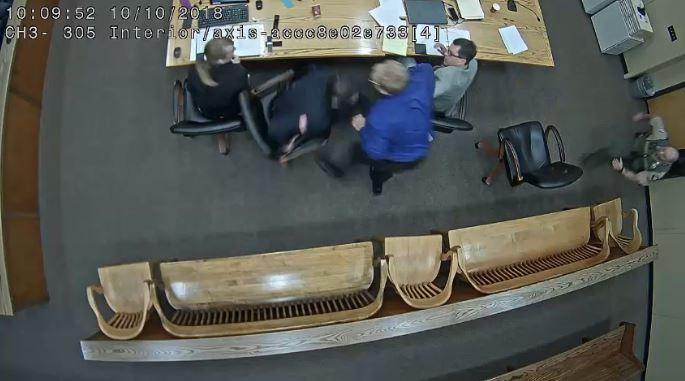 A defendant tried to grab a police officer's gun in Lincoln County, Oregon on Oct. 10, 2018. (Lincoln County Sheriff's Office - Oregon/Facebook)