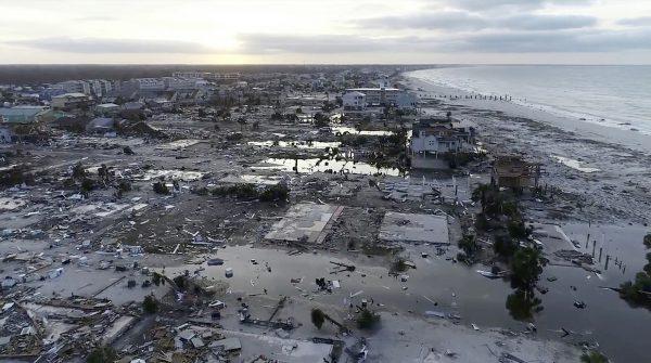 Search-and-rescue teams fanned out across the Florida Panhandle to reach trapped people in Michael's wake Thursday as daylight yielded scenes of rows upon rows of houses smashed to pieces by the third-most powerful hurricane on record, Mexico Beach, Fla., on Oct. 11, 2018. (SevereStudios.com/AP)