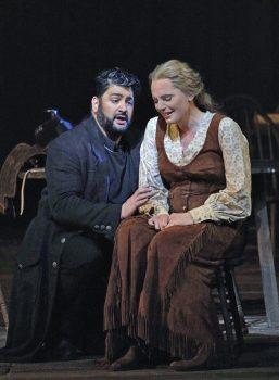 Yusif Eyvazov as Dick Johnson and Eva-Maria Westbroek as Minnie in Puccini's "La Fanciulla del West." (Ken Howard / The Metropolitan Opera)