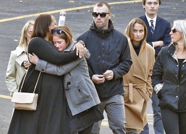 Mourners enter St. Stanislaus Roman Catholic Church to attend calling hours for Schoharie limo crash victims in Amsterdam, N.Y., on Oct. 12, 2018. (John Carl D'Annibale/The Albany Times Union via AP)