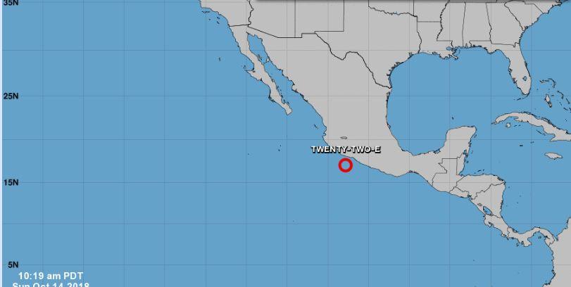 The U.S. National Hurricane Center (NHC) said that a tropical depression formed just to the south of Mexico in the eastern Pacific Ocean.